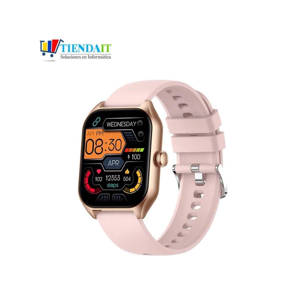 RELOJ❤️ 🖥️INTELIGENTE ROSA MUJER CUADRADO SMARTWATCH